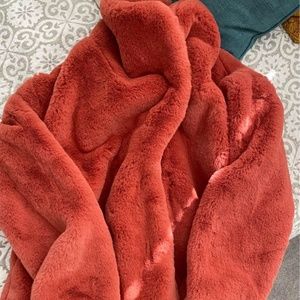 Anthropologie Faux Fir Coat